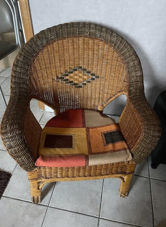Rieten zetel, Ophalen, Eenpersoons, Minder dan 75 cm, Riet of Rotan