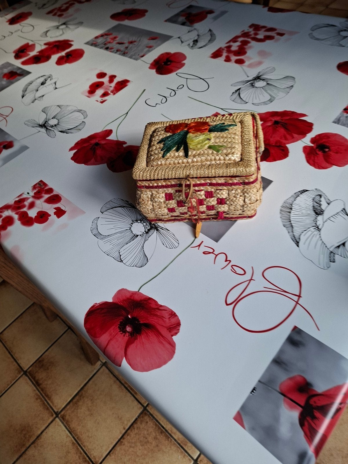 Rieten doos. 15 cm x 12 cm x 8 cm., Ophalen of Verzenden
