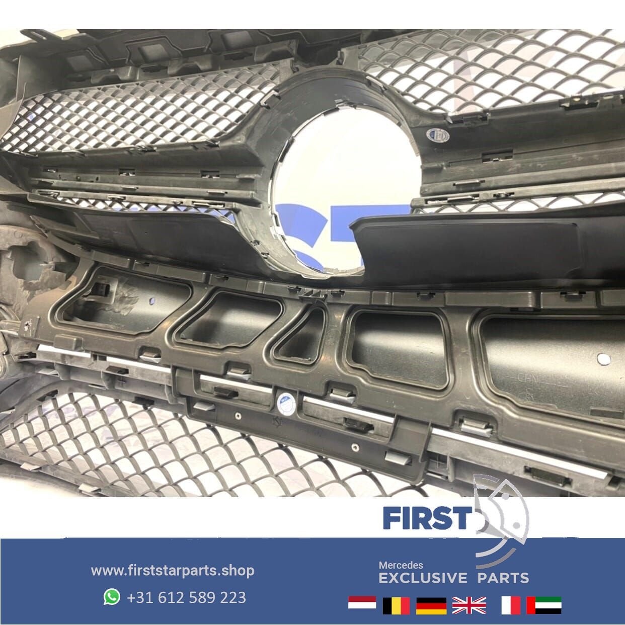 W205 S205 C63 C63S AMG VOORBUMPER ZILVERGRIJS Mercedes C Kla, Gebruikt, -, Voor, Ophalen of Verzenden