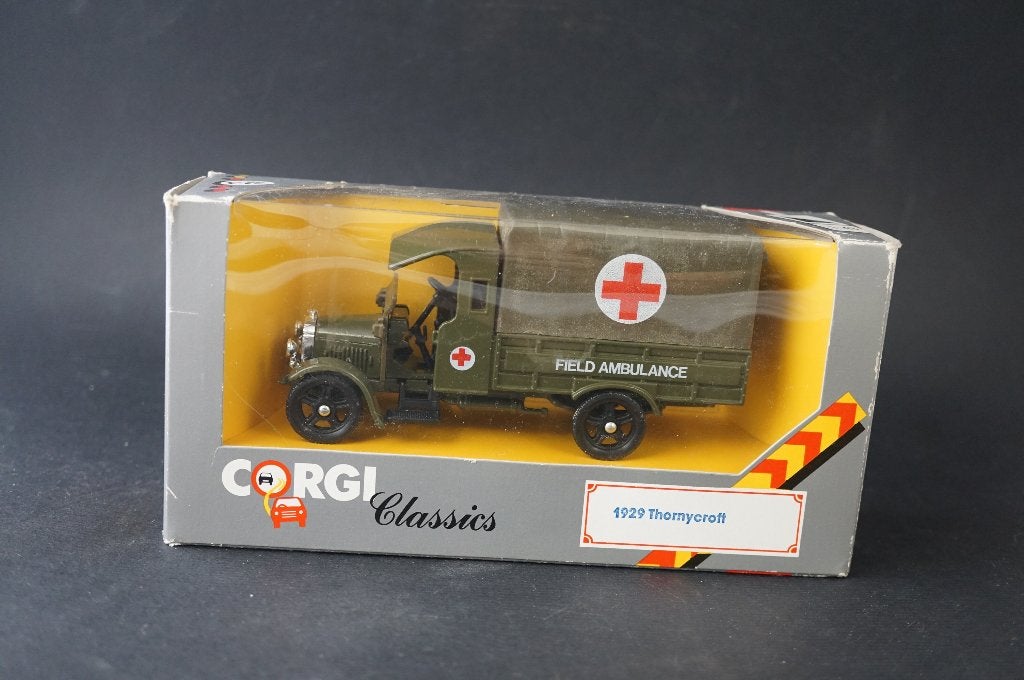 Corgi Thornycraft ambulance militaire 1/43, Enlèvement ou Envoi, Comme neuf, Corgi