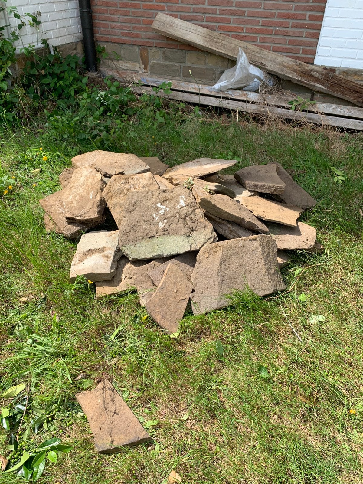 Leistenen, Tuin en Terras, Ophalen, Gebruikt, Overige typen, Grijs