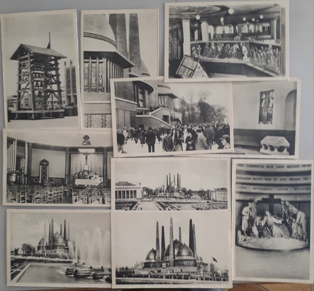 BRUXELLES 10 pièces EXPO 1935 Palace Catholic Life Ref B17, Collections, Enlèvement ou Envoi, 1920 à 1940, Non affranchie, Bruxelles (Capitale)