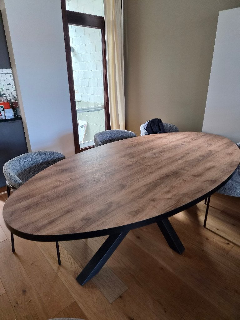 Grote eettafel, Comme neuf, 100 à 150 cm, Enlèvement, Métal