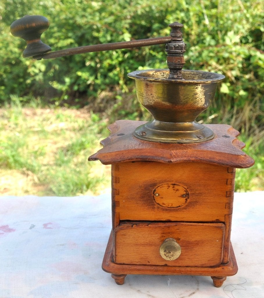 moulin a café manuel bois et cuivre, Antiek en Kunst, Antiek | Keukengerei, Ophalen of Verzenden