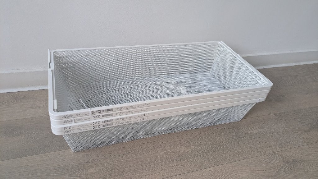 BOAXEL Ikea 80 cm witte metalen opbergmanden, Huis en Inrichting, Ophalen, Nieuw, Minder dan 150 cm, Minder dan 100 cm