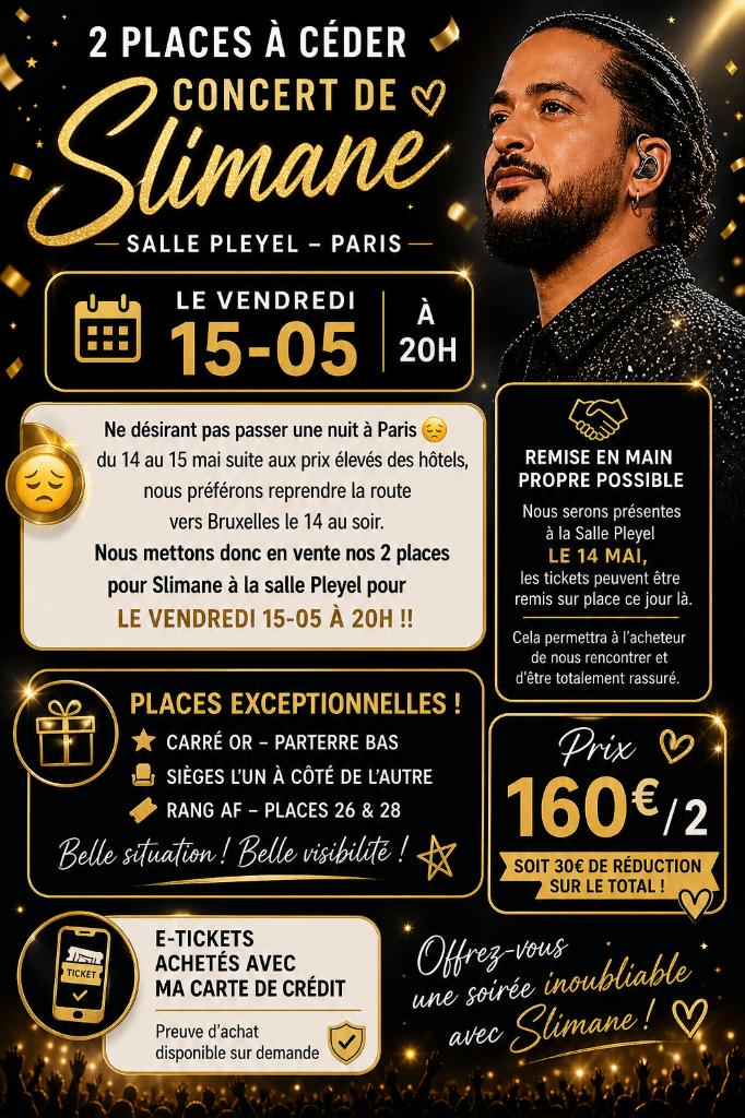 Slimane concert 15 mai, Deux personnes, Mai