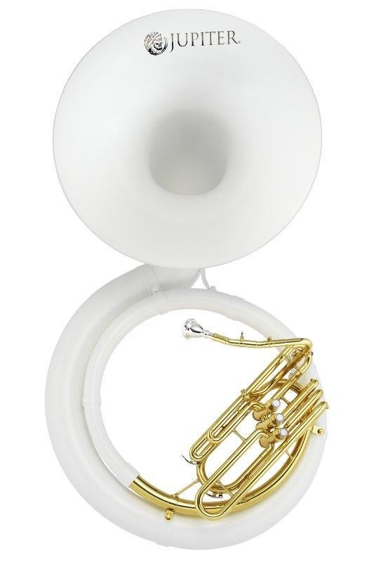 Megadeal! Nieuwe Sousafoon Bb Jupiter JSB1000B fiberglas wit, Ophalen, Nieuw, Tuba in si bemol, Met koffer of draagtas