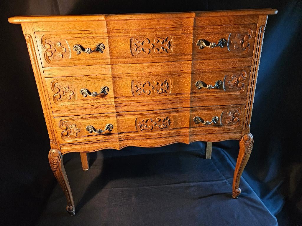 Commode françaises en chêne massif, style Louis XV, Antiquités & Art, Enlèvement