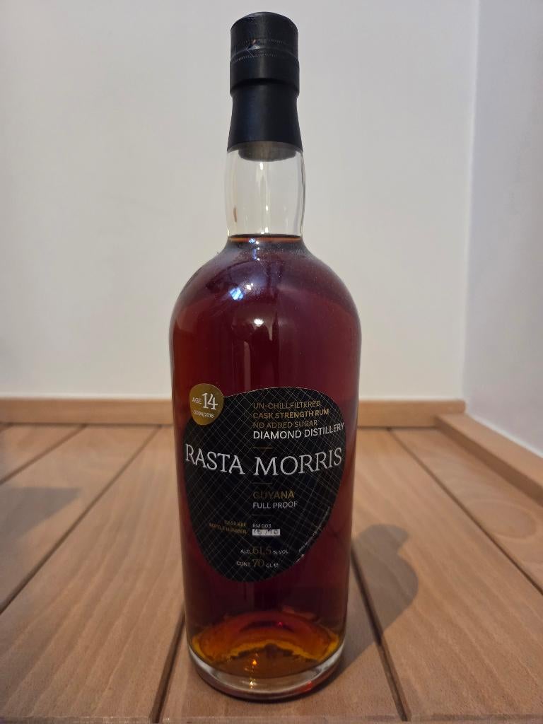 Diamant 14 jaar rum 2004-2018 Rasta Morris 61.5%, Ophalen of Verzenden