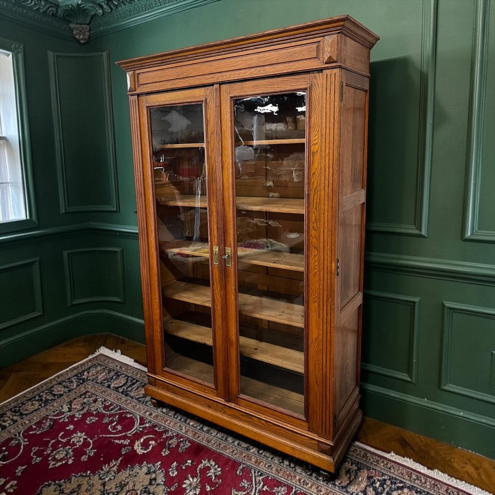 Vintage houten labokast / vitrirnekast / apotheekkast, Ophalen, Gebruikt