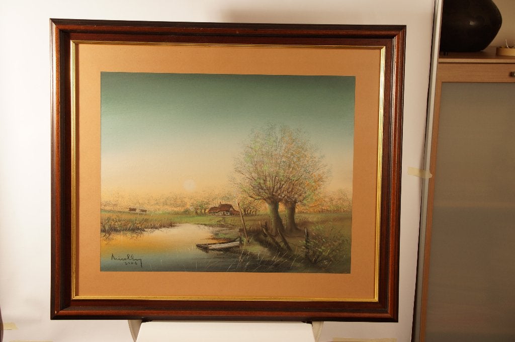 Schilderij, Autres techniques, Encadré, Paysage, Enlèvement