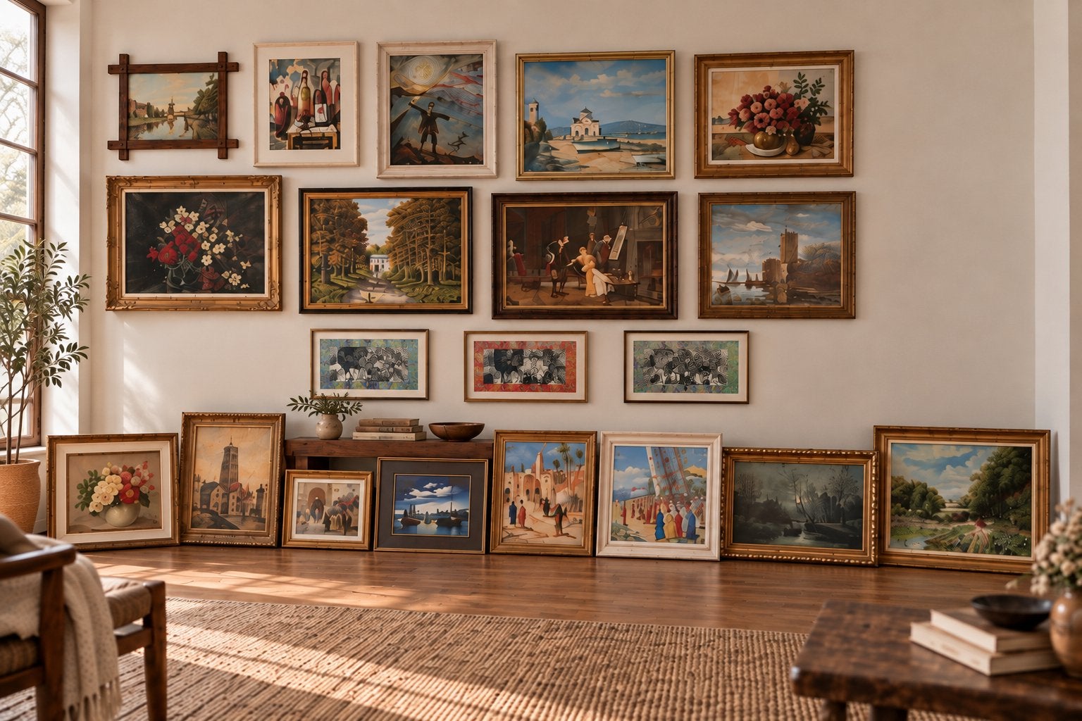 Kunstcollectie ter overname, Antiek en Kunst, Gedateerd, Doek, Ophalen of Verzenden, Olieverf