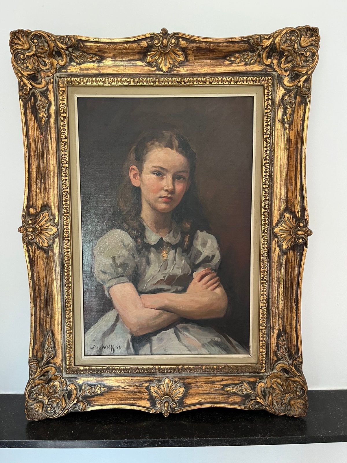 Peinture José Wolff, Antiquités & Art, Portrait ou Personnes, Peinture à l'huile, Enlèvement, Réaliste