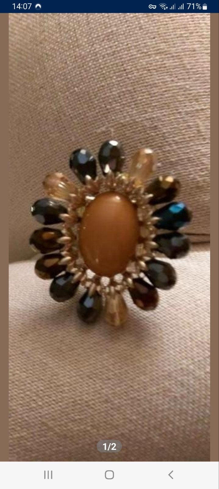 Prachtige fantasie ring met steentjes., Ophalen of Verzenden, Zo goed als nieuw, Overige materialen, Dame