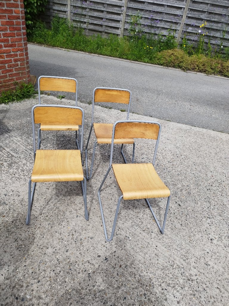 Vintage Ikea school stoelen 4 stuks, Huis en Inrichting, Ophalen