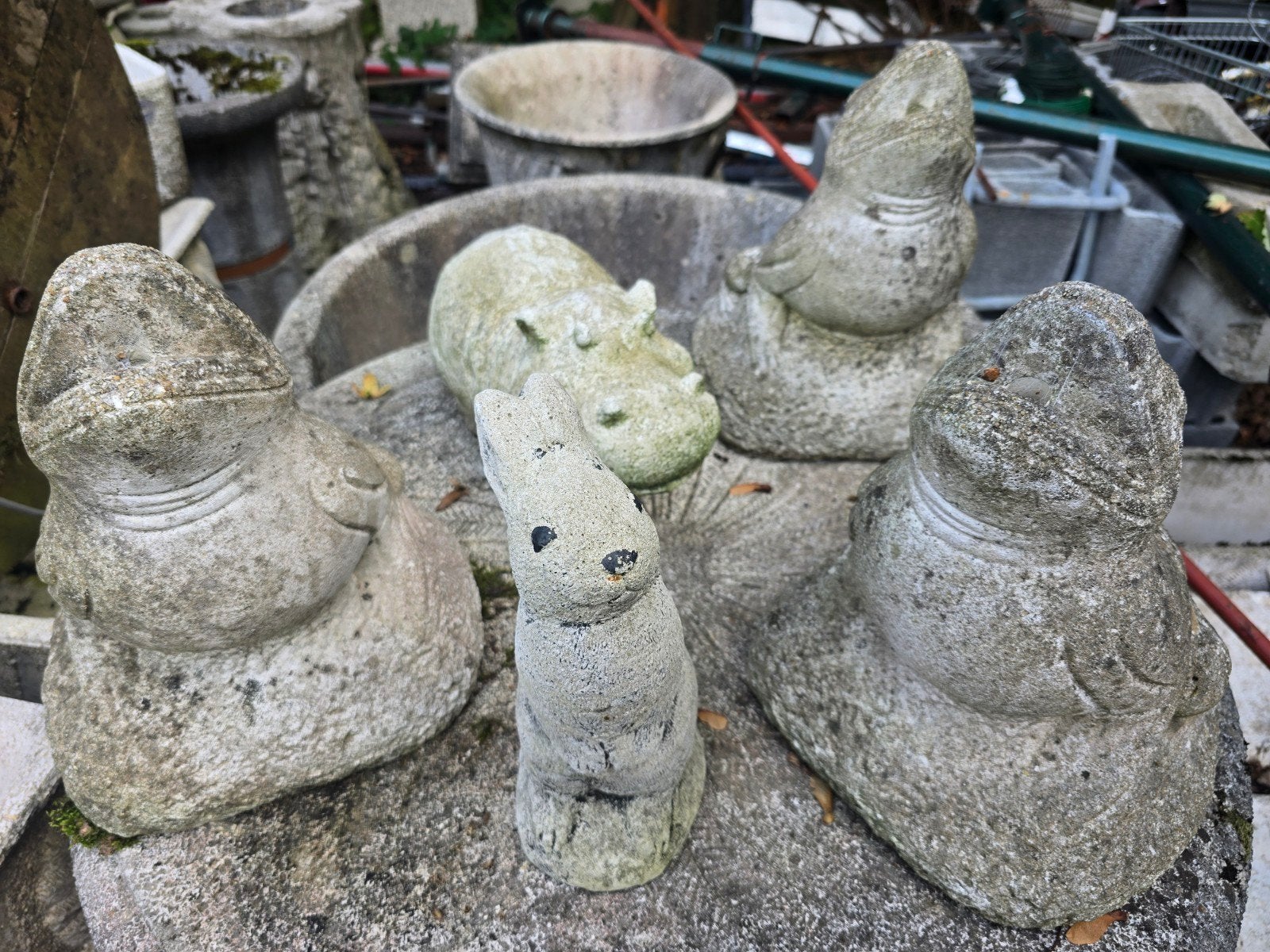 lot de 5 animaux, Jardin & Terrasse, Enlèvement, Béton