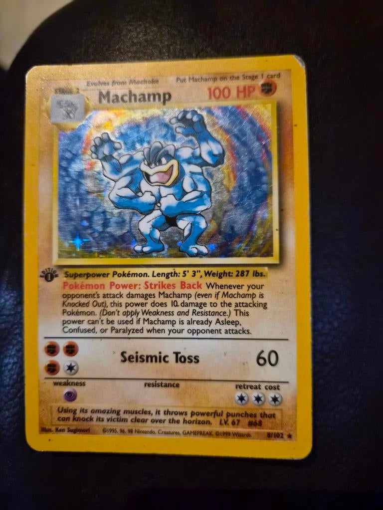 Machamp holo base set english 8/102, Hobby en Vrije tijd, Verzamelkaartspellen | Pokémon, Ophalen of Verzenden, Gebruikt, Losse kaart