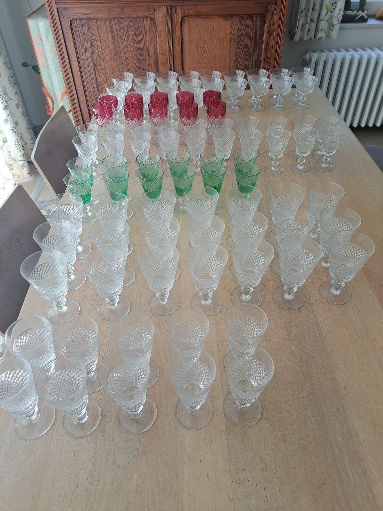 grote set kristallen glazen  totaal 95 stuks, Antiek en Kunst, Ophalen