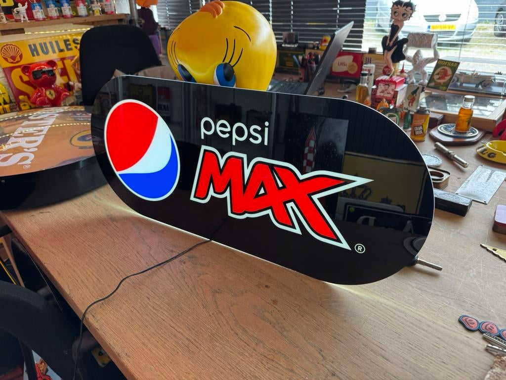 pepsi Max reclame verlichting / reclamebord, Ophalen, Gebruikt, Reclamebord