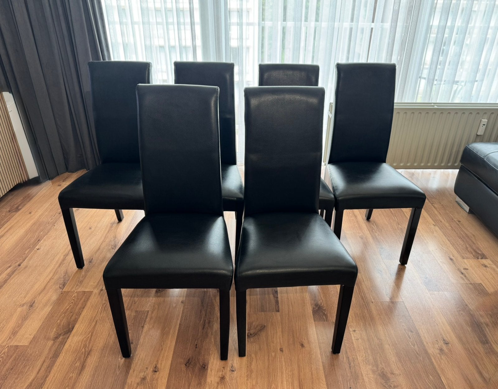 6x Chamonix eetkamerstoelen – Echt leder – Topstaat, Ophalen, Zo goed als nieuw