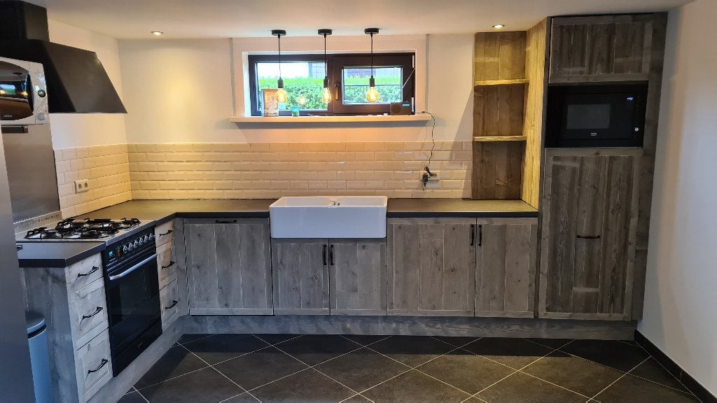 Keuken van hout, Huis en Inrichting, Keuken | Complete keukens, Nieuw, Wit, Hout, Ophalen of Verzenden