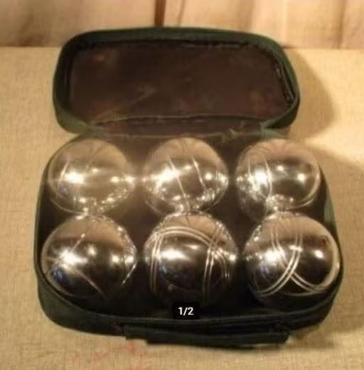 Prima Set van 6 Metalen Petanque Ballen in etui, Ophalen of Verzenden, Zo goed als nieuw