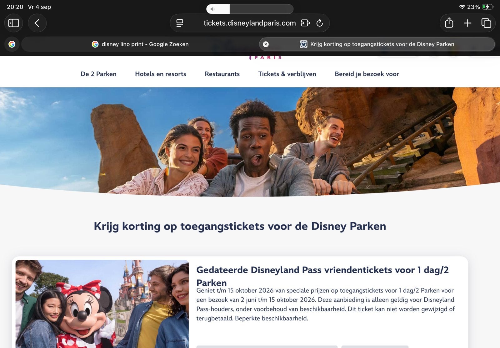 Disneyland Parijs tickets, Tickets en Kaartjes, Recreatie | Pretparken en Attractieparken, Eén persoon, Ticket of Toegangskaart