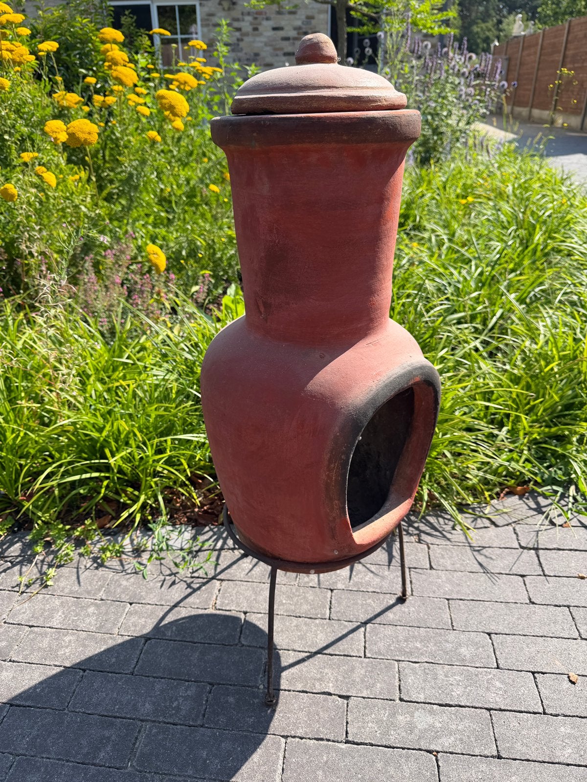 Terra cotta stoof 80cm hoog., Tuin en Terras, Tuinhaarden, Ophalen, Zo goed als nieuw