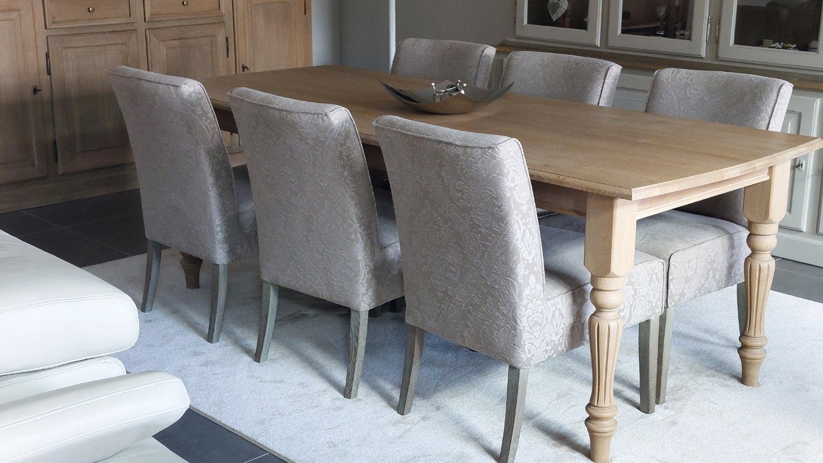 prachtige eiken eettafel 90 cm B, 77 cm H, 220 cm L, Huis en Inrichting, Ophalen, Eikenhout, 200 cm of meer, 50 tot 100 cm