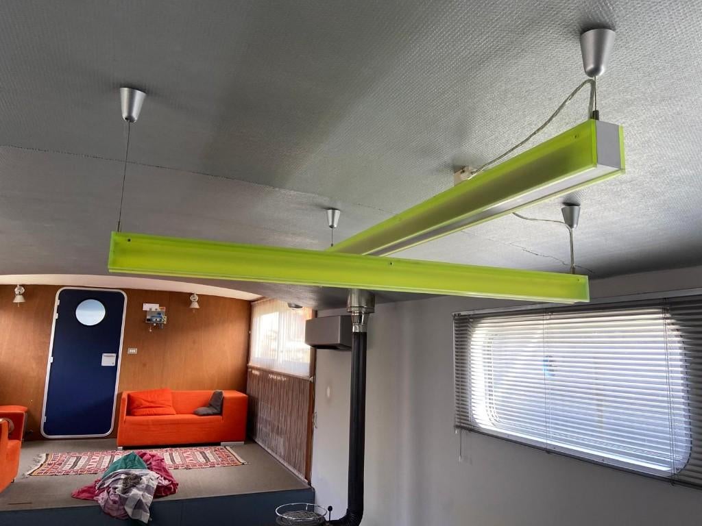 Lampe fluorescente design - plexiglas coloré, Enlèvement ou Envoi, Moderne design, Comme neuf, Synthétique