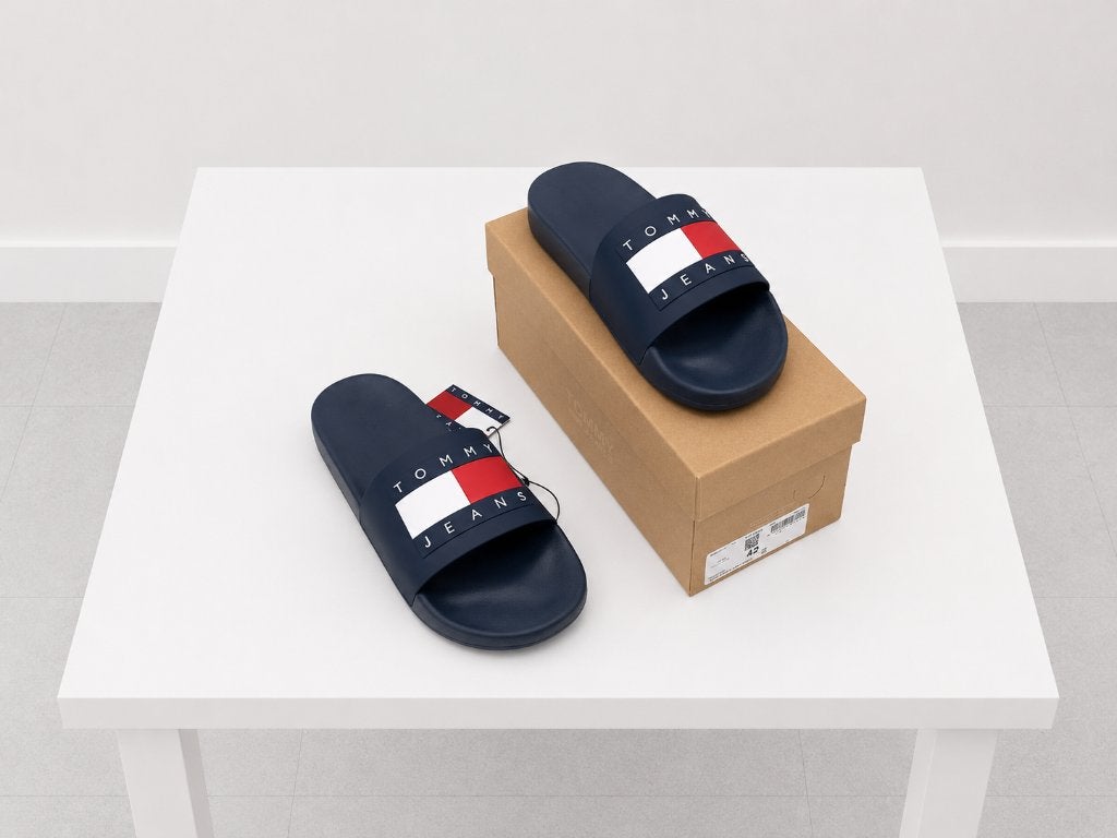 Tommy Jeans Slippers Heren 42 – Navy Blauw, Vêtements | Hommes, Chaussures, Neuf, Chaussons, Enlèvement ou Envoi, Bleu