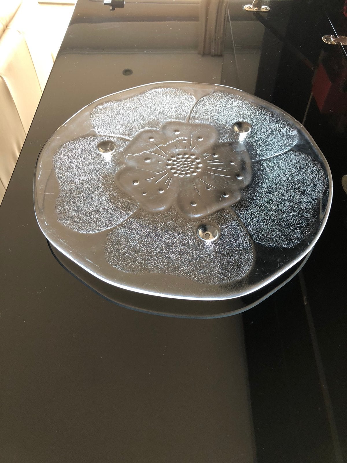 Assiette de service à gâteaux en verre, Enlèvement, Comme neuf
