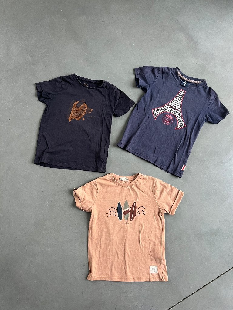 set van 3 shirtjes, Kinderen en Baby's, Kinderkleding | Maat 128, Jongen of Meisje, Ophalen of Verzenden, Zo goed als nieuw, Shirt of Longsleeve