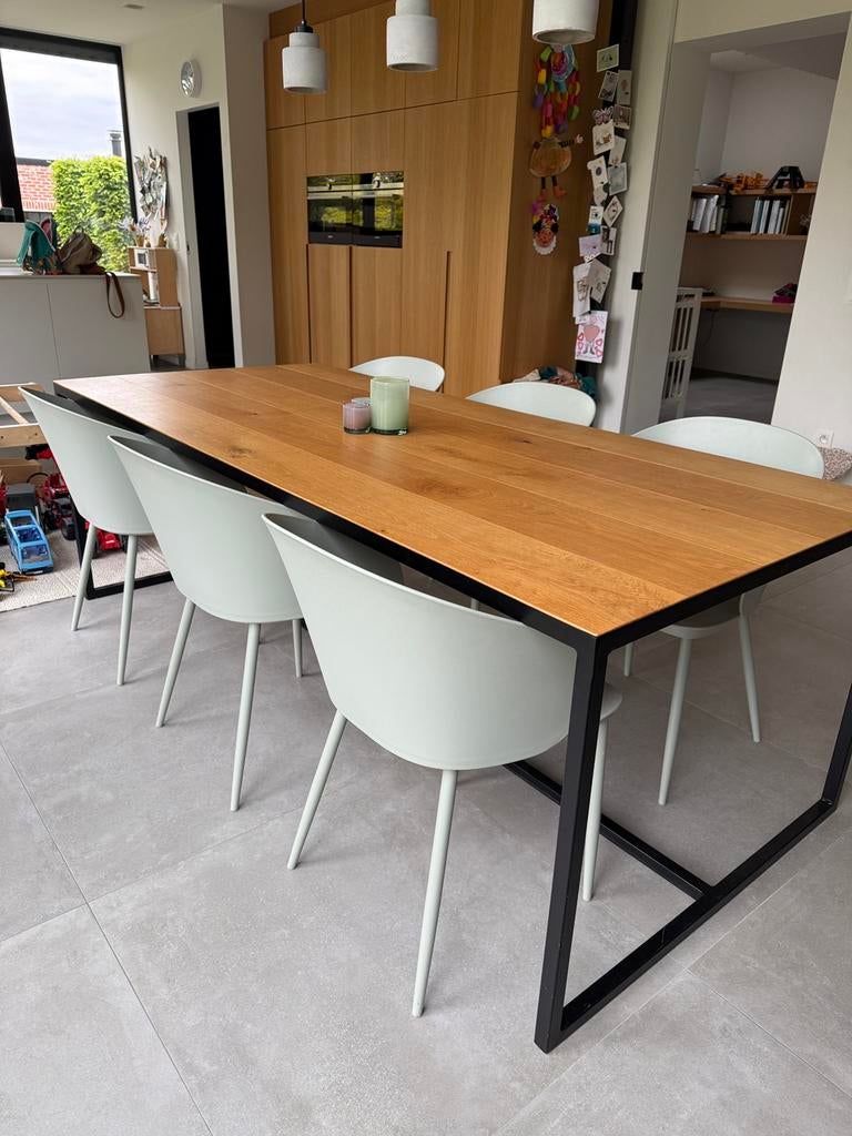 6 mintgroene stoelen, Ophalen, Kunststof, Gebruikt, Overige kleuren