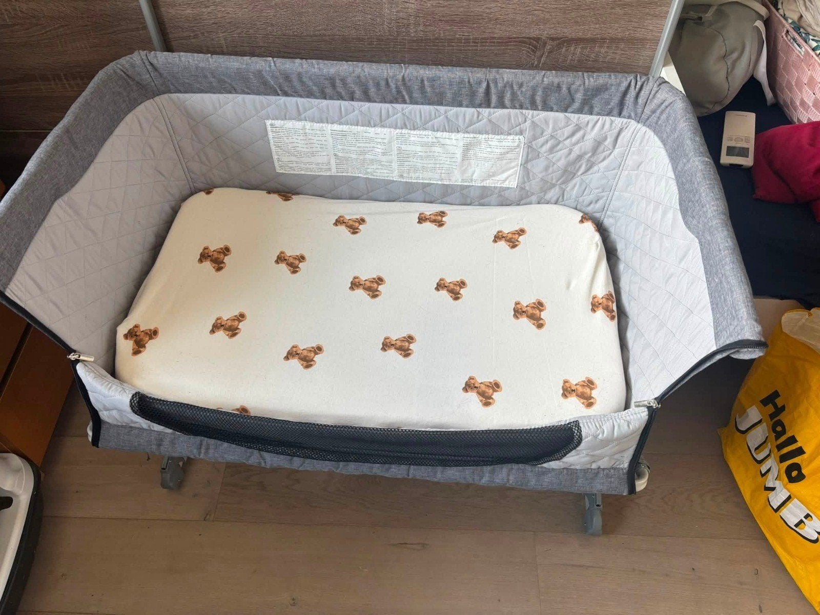 Co sleeper grijs, Ophalen, Zo goed als nieuw, Minder dan 140 cm, Matras