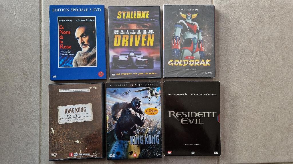 Films DVD King Kong Goldorak Driven Stallone Resident EVil, CD & DVD, Enlèvement ou Envoi, Comme neuf, Action