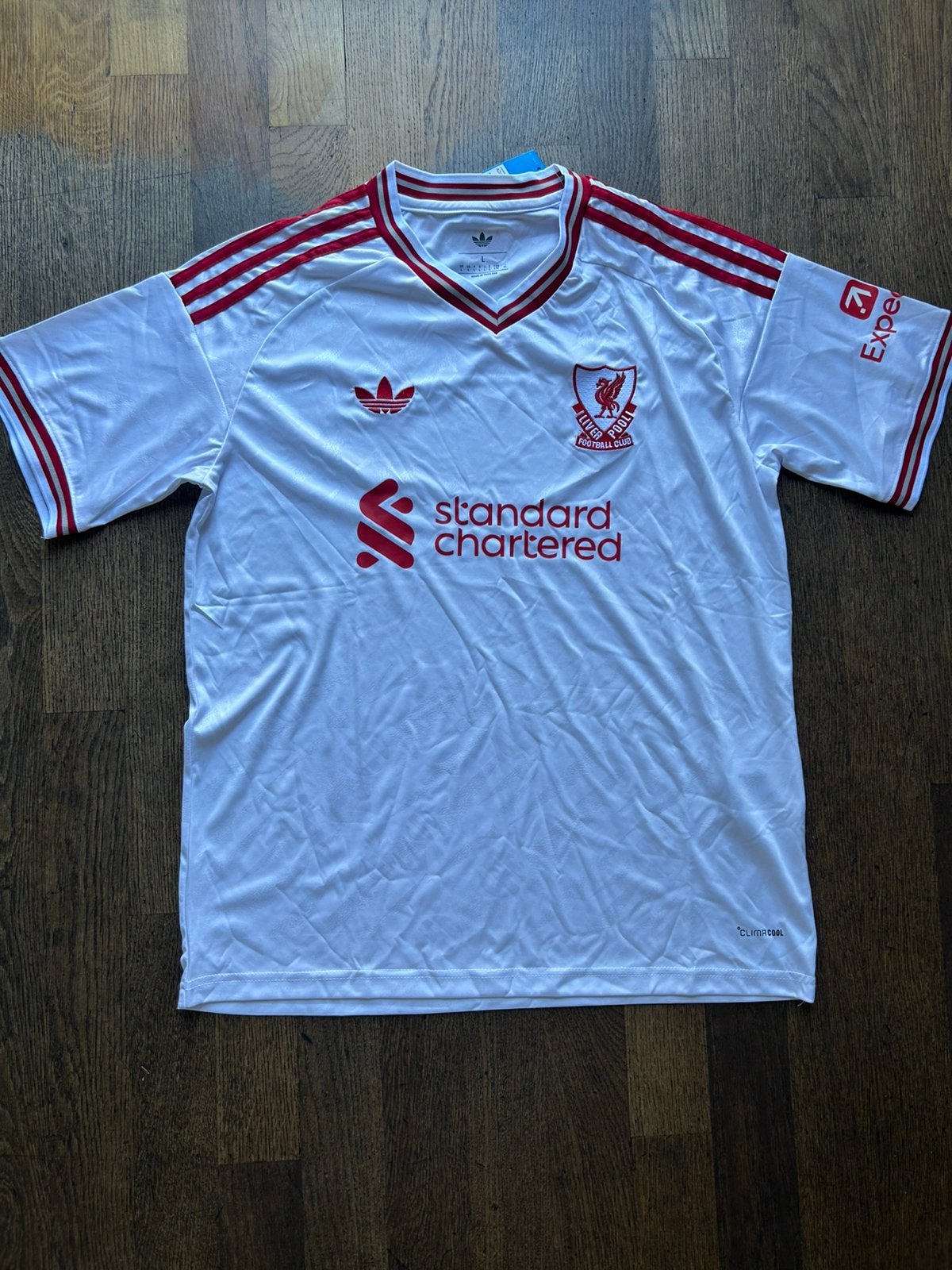 Adidas Liverpool FC Retro Thuisshirt - Maat L, Maat 52/54 (L), Wit, Ophalen of Verzenden, Zo goed als nieuw
