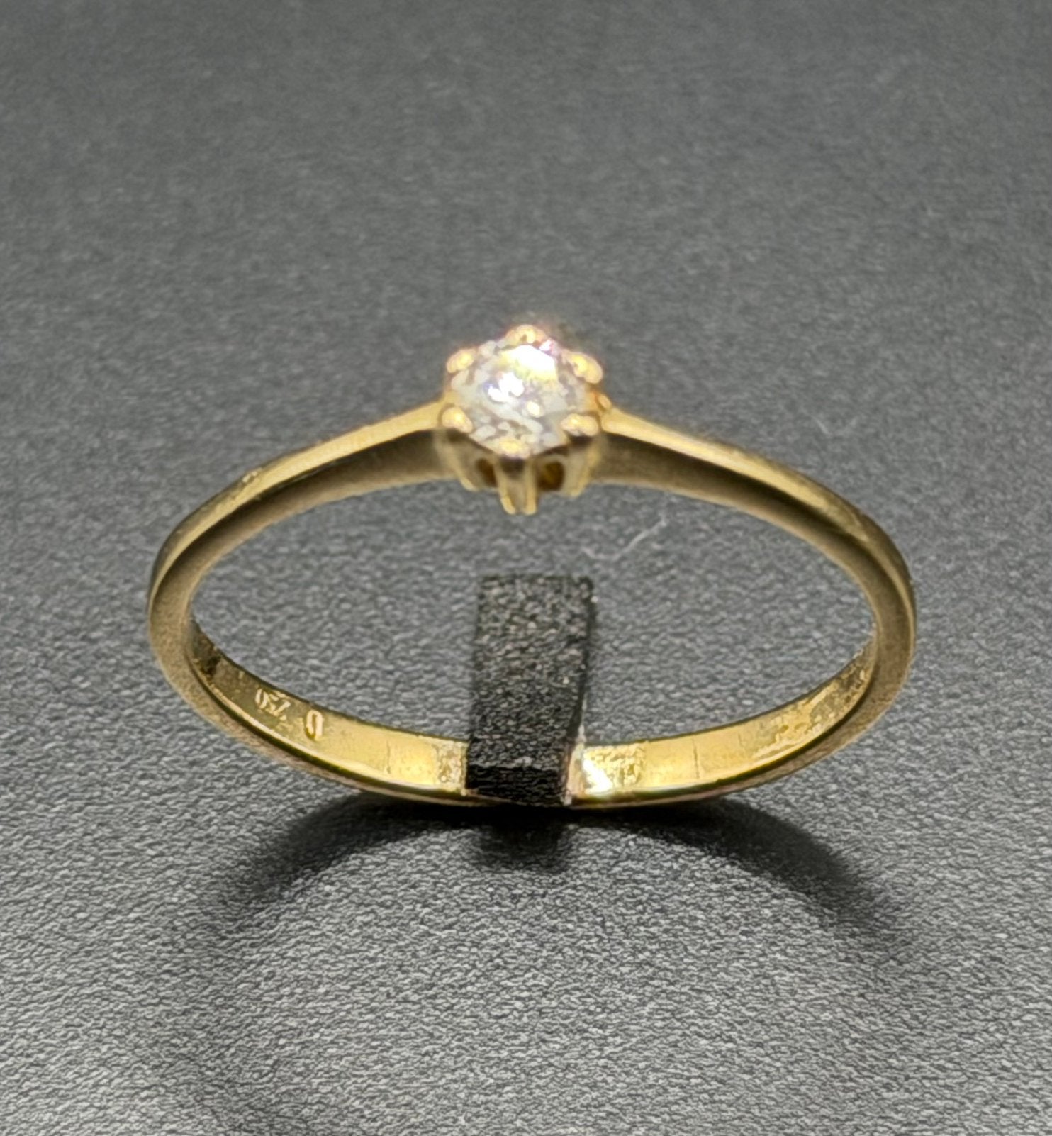 18K gouden verlovingsring met natuurlijke diamant- 16,25mm, Geel, Ophalen of Verzenden, Kleiner dan 17, Met edelsteen