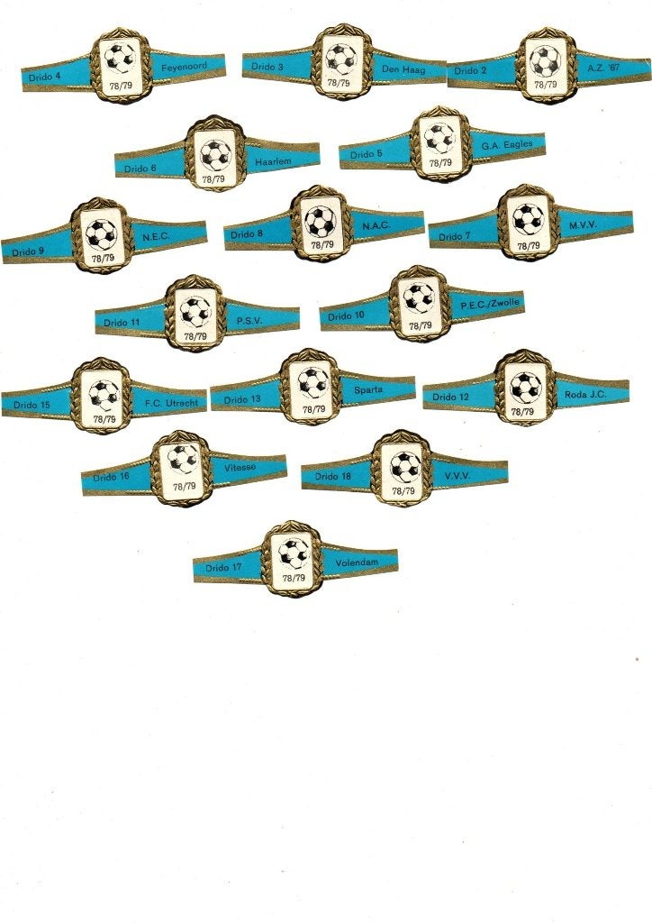 SIGARENBANDEN DRIDO VOETBALPLOEGEN, Ophalen of Verzenden, Nieuw, Sigarenbandjes