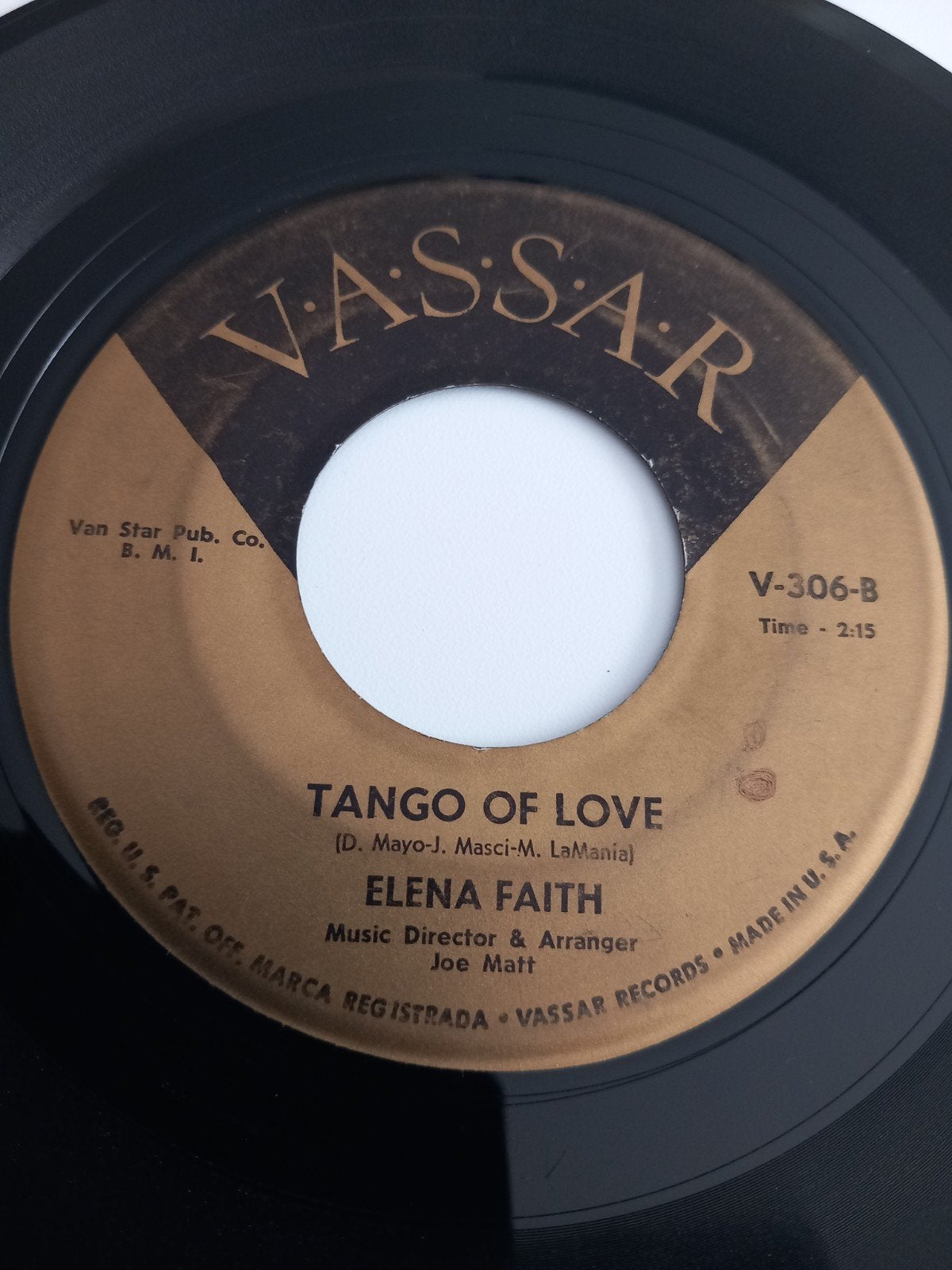 ELENA FAITH. TANGO OF LOVE. POPCORN OLDIES USA 45T, Ophalen of Verzenden