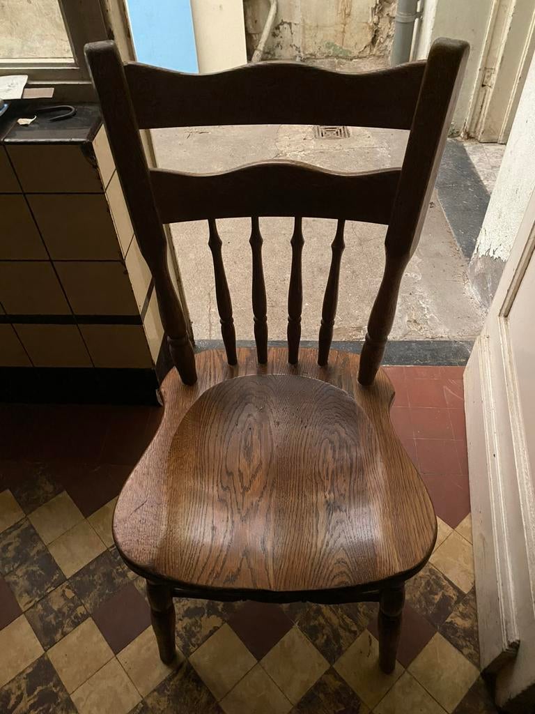 Lot van 6 eiken stoelen 100€, Antiek en Kunst, Ophalen