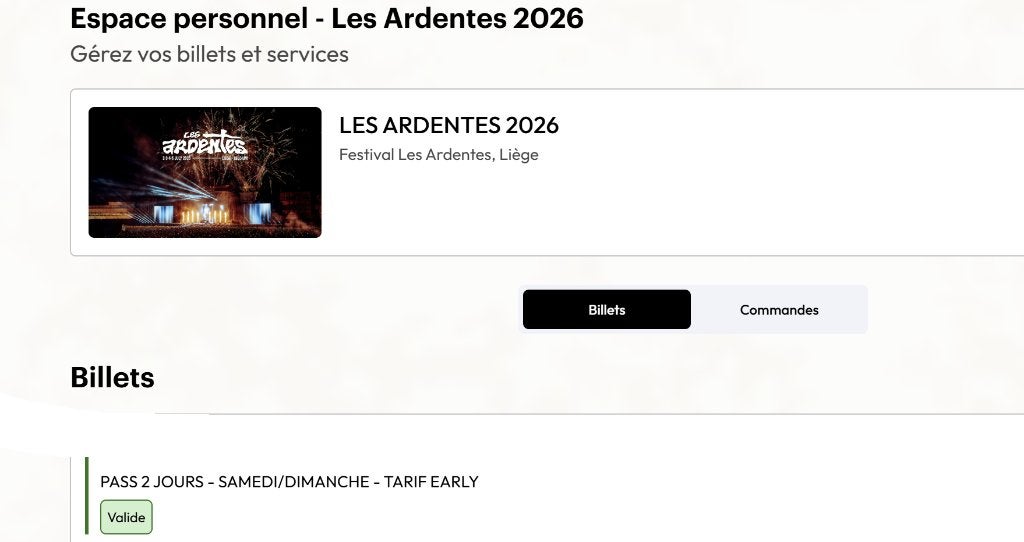 Les ardentes : pass 2 jours samedi/ dimanche, Tickets & Billets, Événements & Festivals