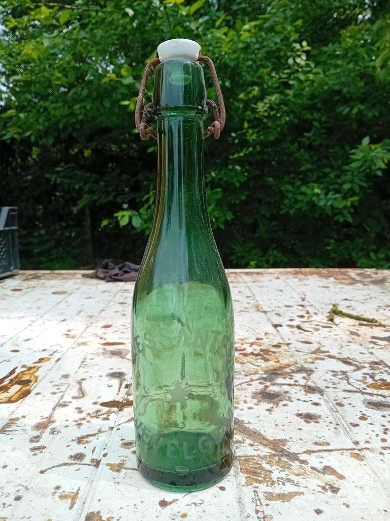 Oude vintage bierfles brouwerij ST Jules Santelle  Wevelgem, Verzamelen, Biermerken, Ophalen of Verzenden