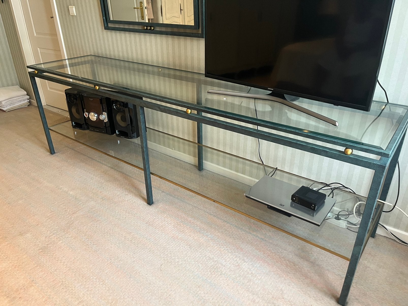 Dressoir met glas, Maison & Meubles, Tables | Dessertes, Enlèvement, Comme neuf, Verre