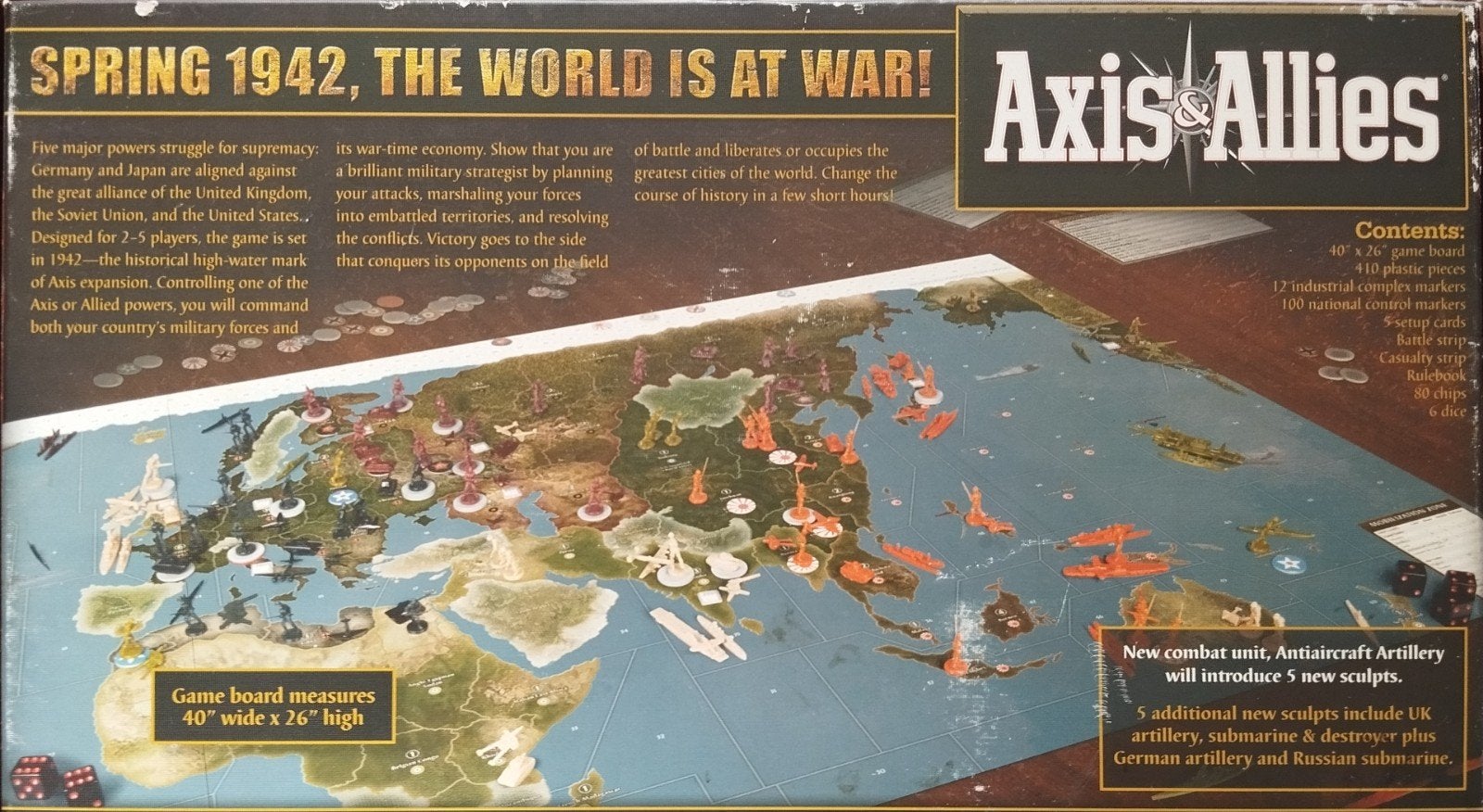 Axis & Allies 1942 second edition boardgame, Vijf spelers of meer, Ophalen, Zo goed als nieuw, Hasbro