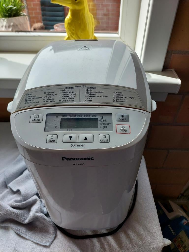 Panasonic broodbakmachine, Elektronische apparatuur, 400 tot 800 gram deeg, Ophalen, Met timer, Gebruikt