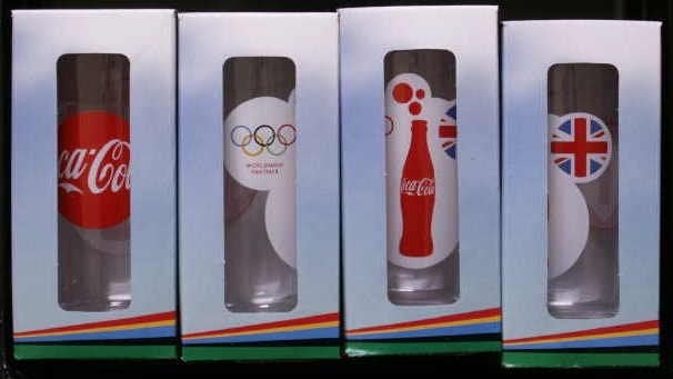complete set 4 coca cola glazen Olympische spelen 2012 Londe, Verzamelen, Ophalen of Verzenden, Nieuw
