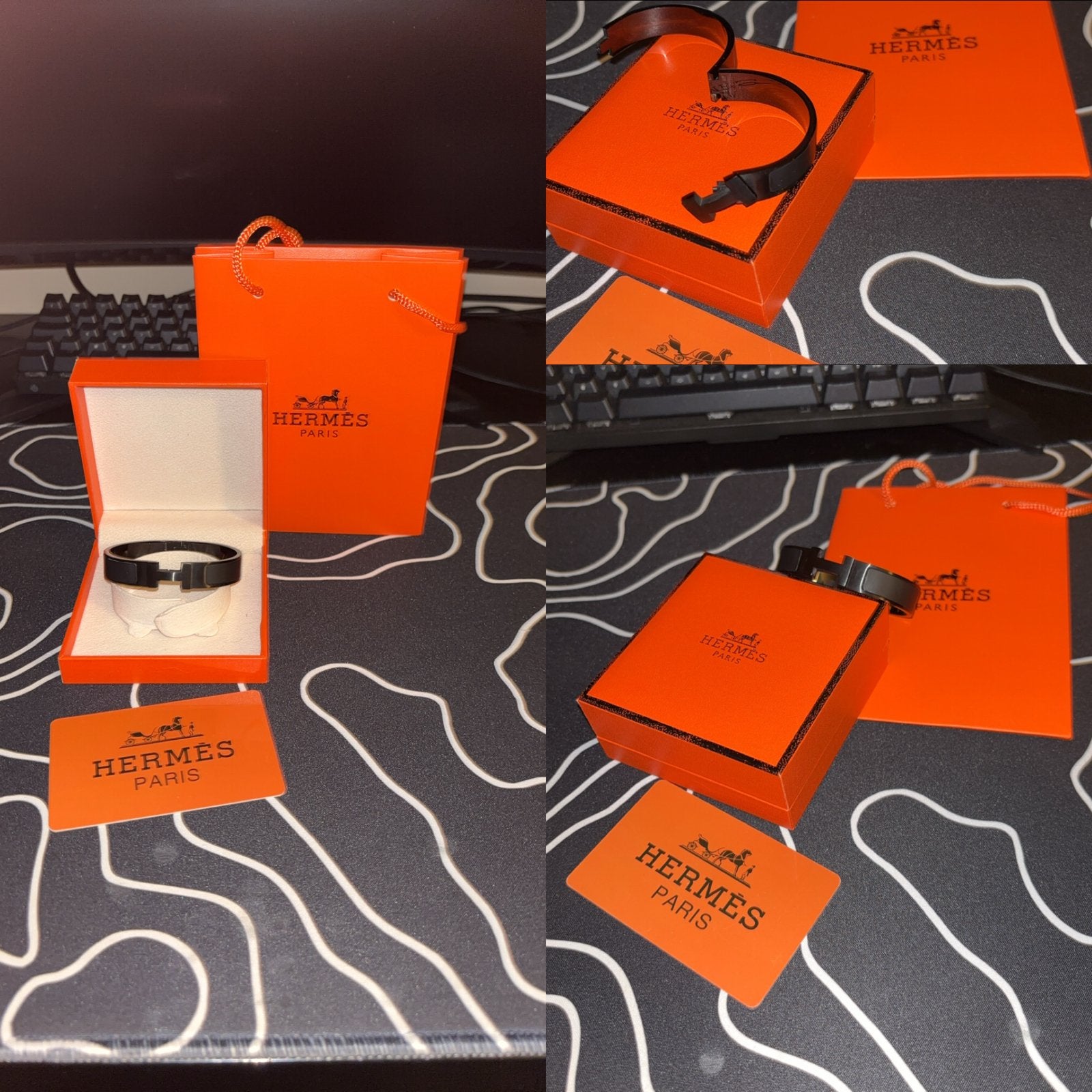 Hermes Armband, Verzenden, Nieuw, Zwart, Staal