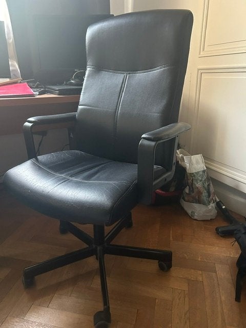 Chaise de bureau IKEA noire, réglable, Maison & Meubles, Enlèvement, Utilisé, Noir, Chaise de bureau