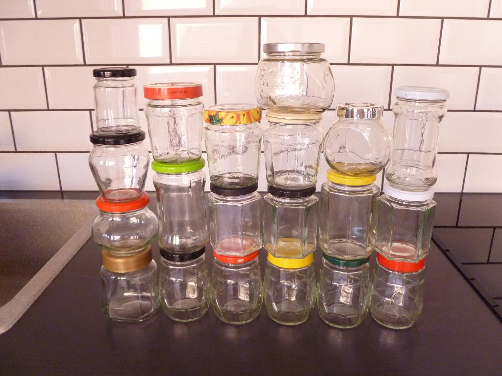 20 Petits bocaux de 200,250gr pour confitures,bougies, Uni, Comme neuf, Verre, Enlèvement